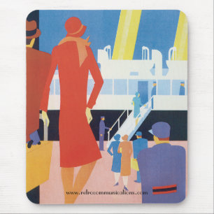 Art Deco Belgisches Ferry Poster Mousepad