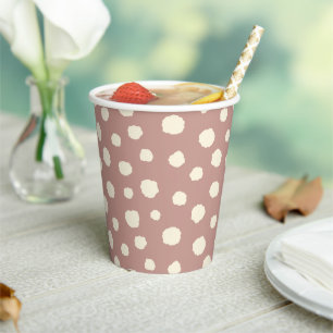 Art Deco Bi-Flugzeug Wolken - cremefarbene Polka P Pappbecher