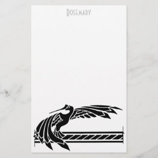 Art Deco Bird-Papier personalisiert Briefpapier