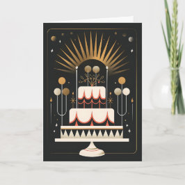 Art Deco Birthday Cake Karte