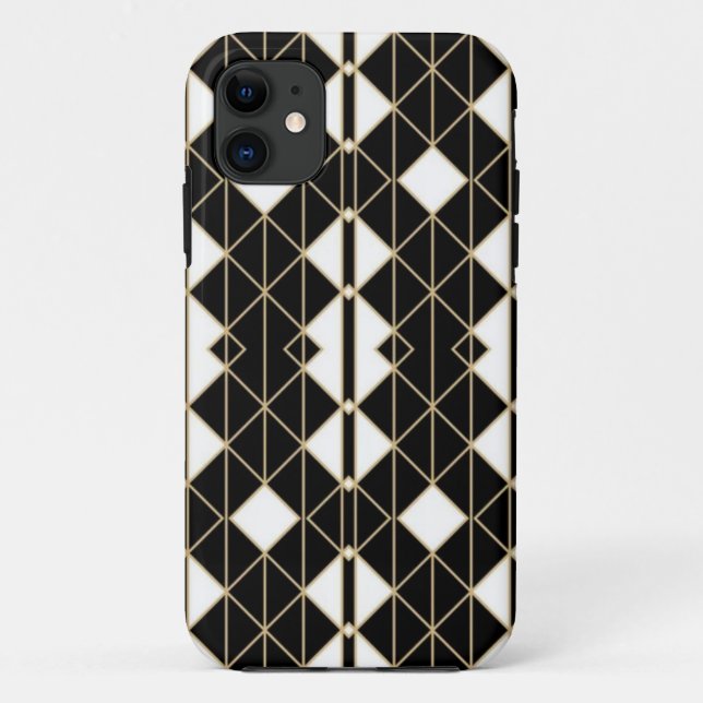 Art Deco Black and Gold Geometric luxury Case-Mate iPhone Hülle (Rückseite)