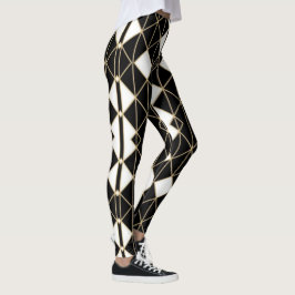 Art Deco Black and Gold Geometric luxury Leggings
