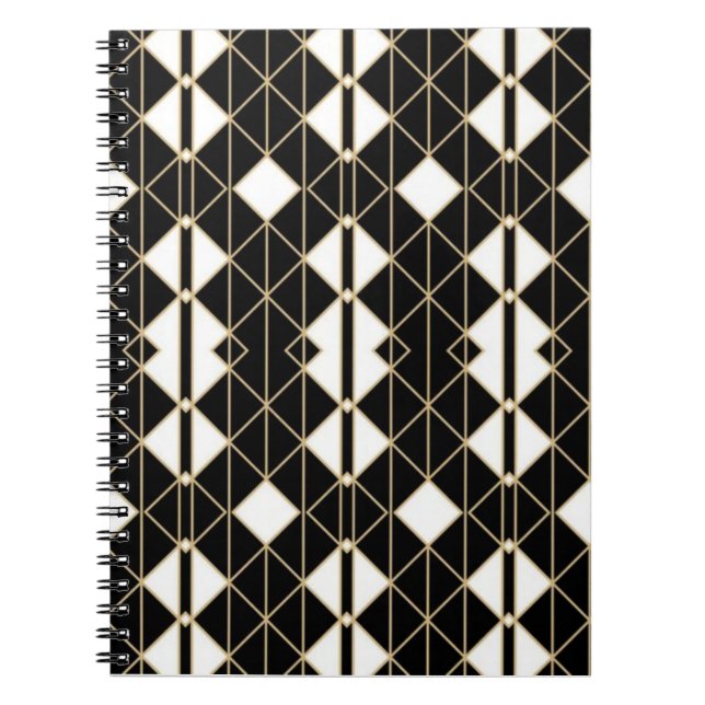 Art Deco Black and Gold Geometric luxury Notizblock (Vorderseite)
