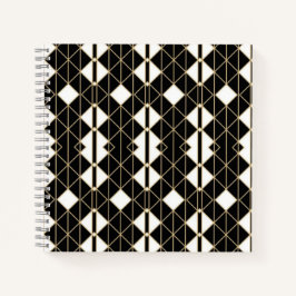Art Deco Black and Gold Geometric luxury Notizbuch