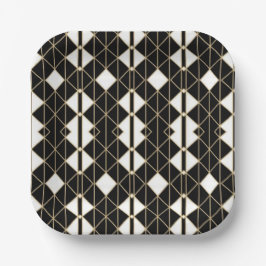 Art Deco Black and Gold Geometric luxury Pappteller
