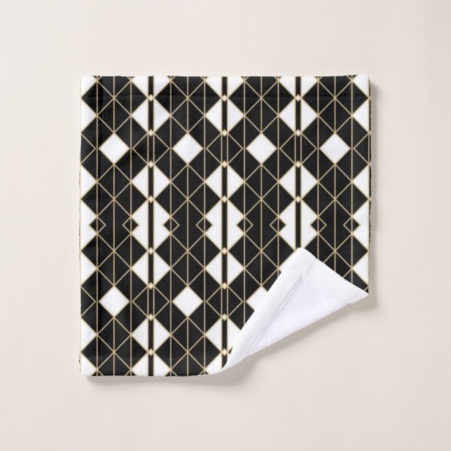 Art Deco Black and Gold Geometric luxury Waschlappen (Waschlappen)