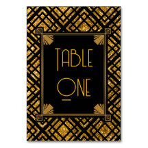 Art Deco Black and Gold Hochzeiten Tischnummern