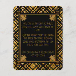 Art Deco Black and Gold Hochzeitskarte Begleitkarte