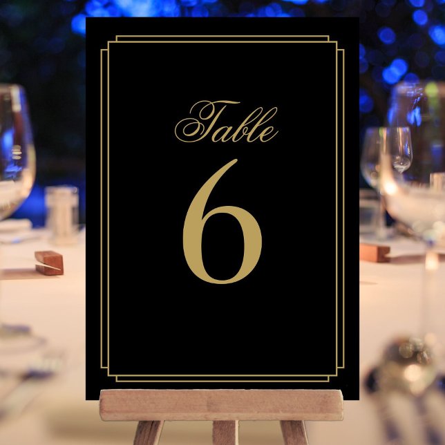 Art Deco Black and Gold Tischnummer (Art Deco Black And Gold Table Number)