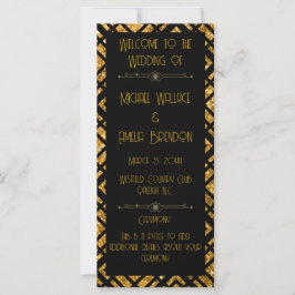 Art Deco Black and Gold Wedding Programm