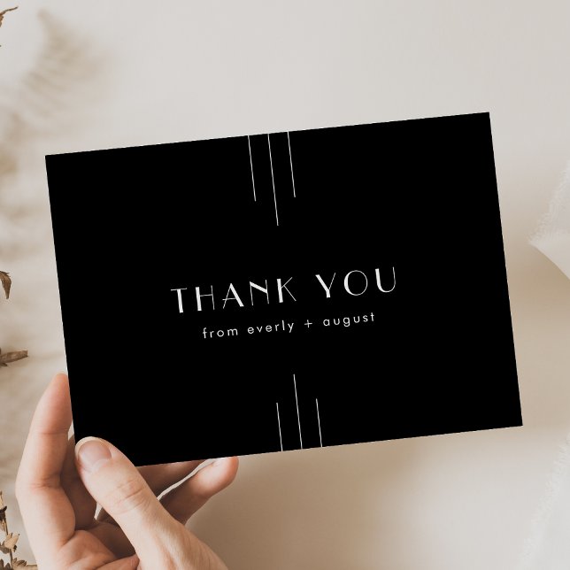 Art Deco Black Danke You Card / EVERLY Suite (Art Deco Black Thank You Card / EVERLY Suite)