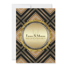 Art Deco Black Gold Geometrie Hochzeitsveranstaltu