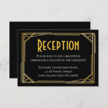 Art Deco Black Gold Hochzeitsempfang Great Gatsby