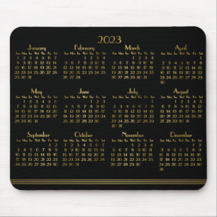 Art Deco Black Gold Jahrbuch Kalender 2023 Mousepad