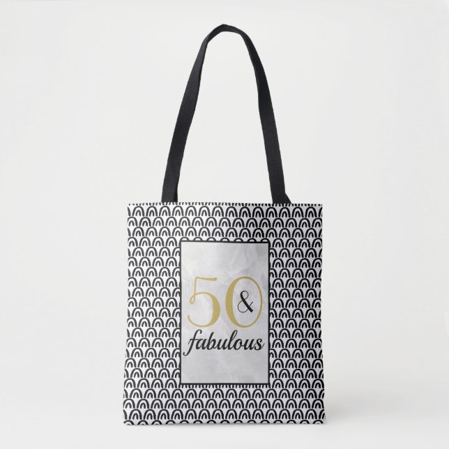 Art Deco Black Gold Marmor 50 & Fabulous (Vorderseite)