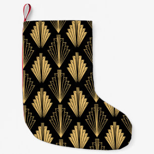 Art Deco Black Gold: Nahtlos Kleiner Weihnachtsstrumpf