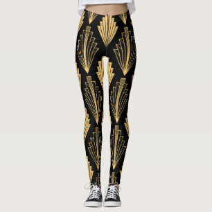 Art Deco Black Gold: Nahtlos Leggings