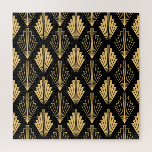 Art Deco Black Gold: Nahtlos Puzzle