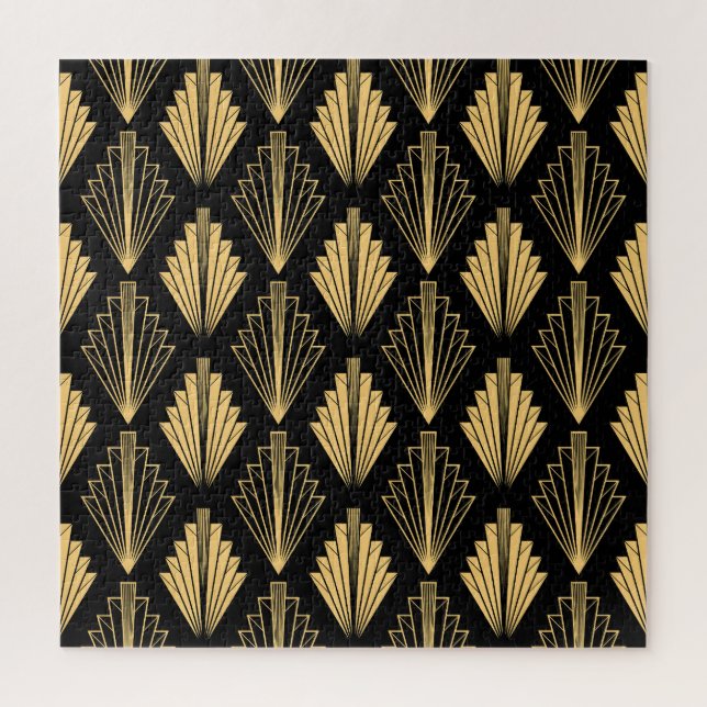 Art Deco Black Gold: Nahtlos Puzzle (Vertikal)