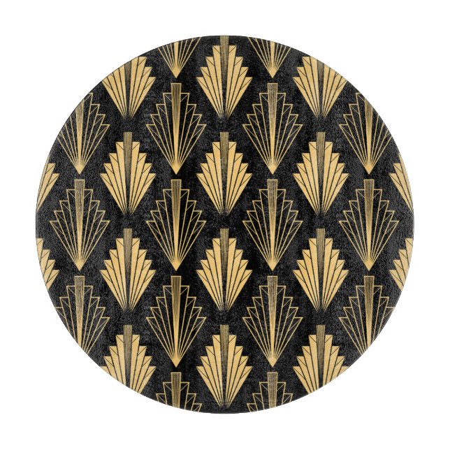 Art Deco Black Gold: Nahtlos Schneidebrett (Vorderseite)