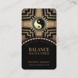 Art Deco Black Gold New Age Gold Glam Yin Yang Visitenkarte