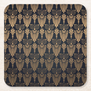 Art Deco Black Gold: Retro. Rechteckiger Pappuntersetzer