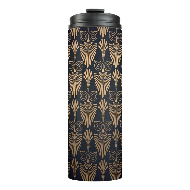 Art Deco Black Gold: Retro. Thermosbecher (Vorderseite)