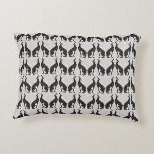 Art Deco Black Greyhound Design Dekokissen