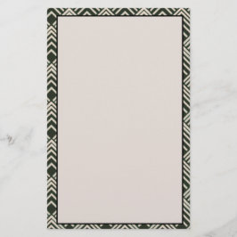 Art Deco Black Tan Stationery Briefpapier