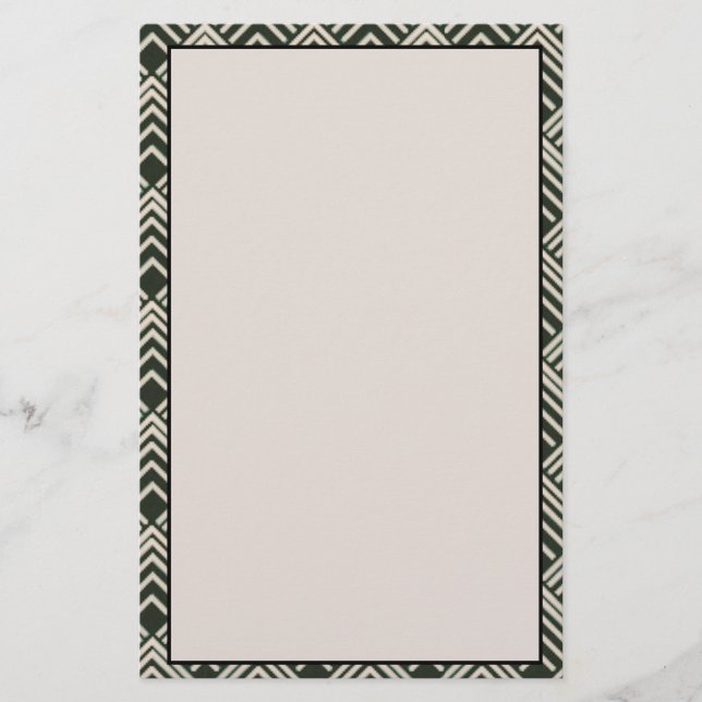 Art Deco Black Tan Stationery Briefpapier (Vorderseite)