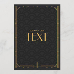 Art Deco Blank individualisierbare Hochzeitseinlad Einladung