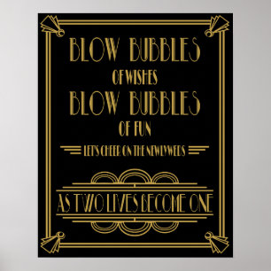 Art Deco-Blasen für lustigen Druck Poster