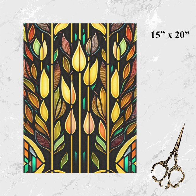 Art Déco Blätter aus festem Glas Seidenpapier (Von Creator hochgeladen)