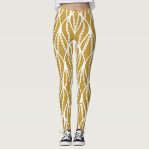 Art Deco Blätter, klassisches nahtloses Muster. Leggings