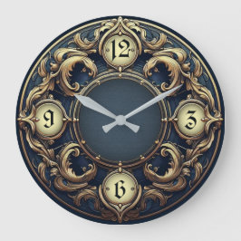 Art Deco Blau Extra Elegante Wand Große Wanduhr