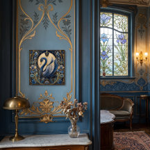 ART DECO BLAUER SCHWAN | VINTAGE DEKORATIVES ACCES