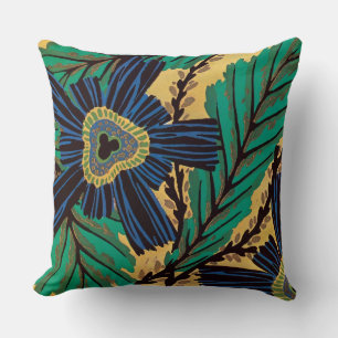 Art Deco Blue Blume von Séguy Kissen