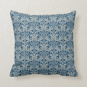Art Deco Blue Geometic Muster Kissen