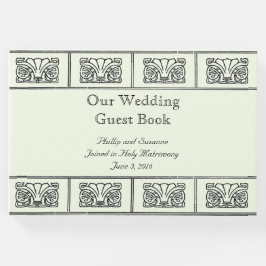 Art Déco Blume Border Wedding mit Bibelversen Gästebuch