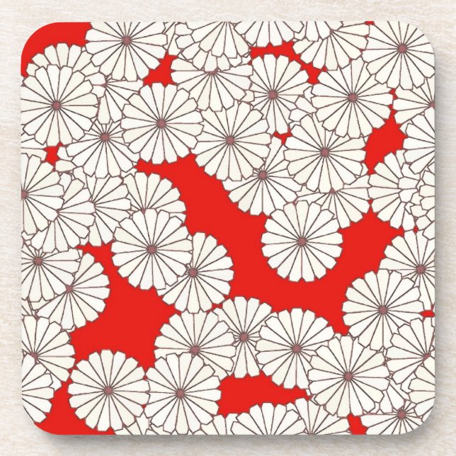 Art-Deco-Blume Getränkeuntersetzer (Vorderseite)