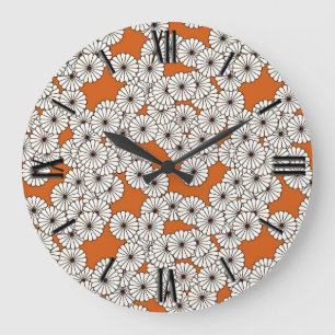 Art-Deco-Blume Große Wanduhr