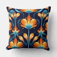 Art-Deco-Blume in Orange