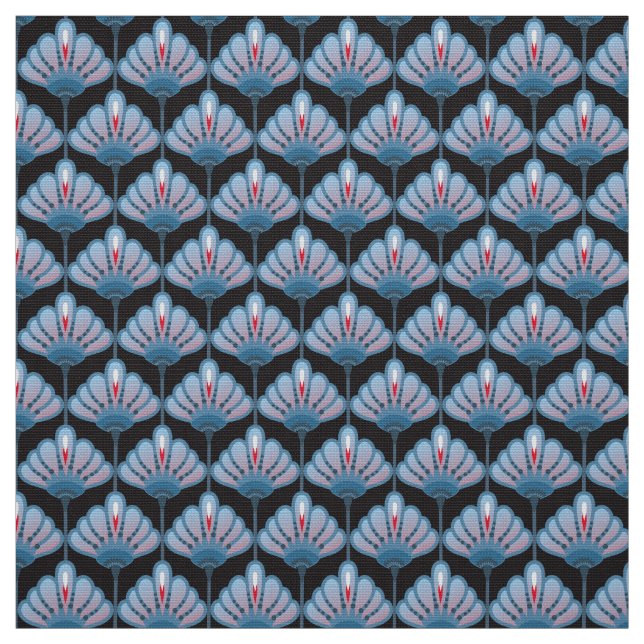 Art Déco Blume Lilie Musterbaum Stoff (Muster)