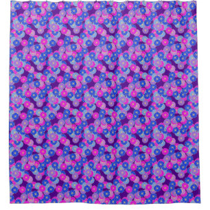 Art Deco Blume Muster - violett, blau und lila Duschvorhang