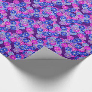Art Deco Blume Muster - violett, blau und lila Geschenkpapier