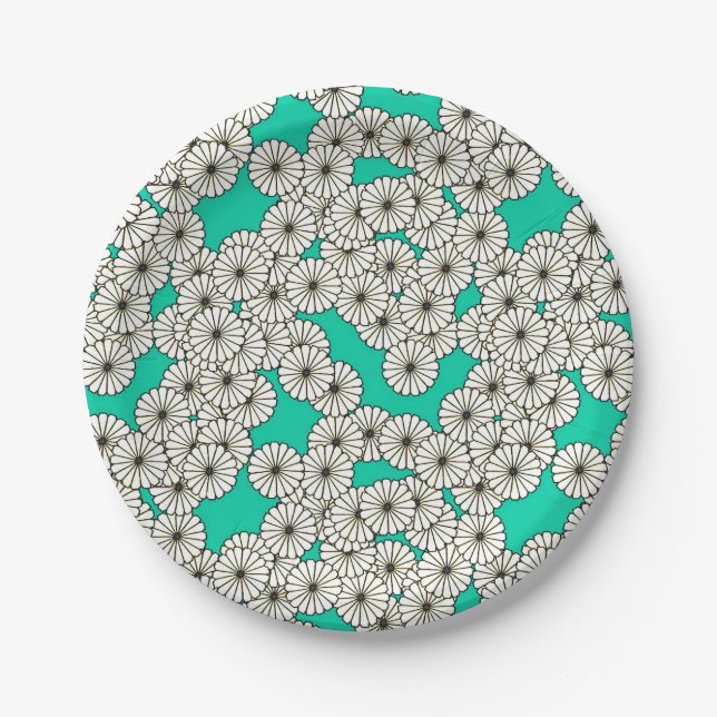 Art-Déco-Blume Pappteller (Vorderseite)