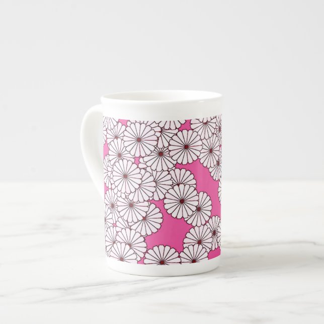 Art-Deco-Blume Prozellantasse (Vorderseite Links)