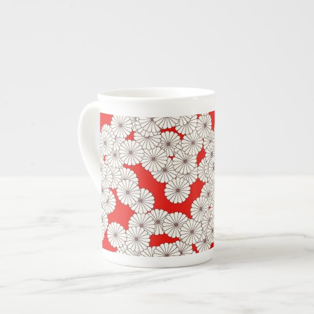 Art-Deco-Blume Prozellantasse (Vorderseite Links)