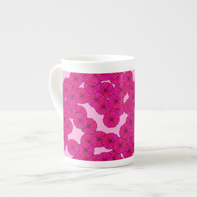 Art-Deco-Blume Prozellantasse (Vorderseite Links)