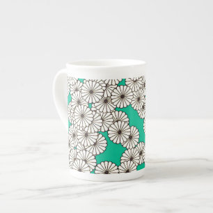 Art-Déco-Blume Prozellantasse